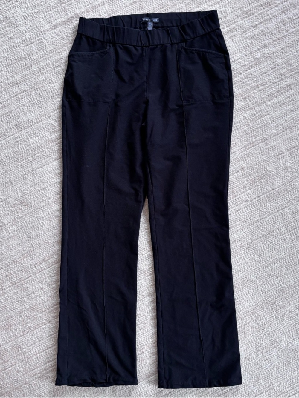 Eileen Fisher Black Pull-On Straight-Leg Pants